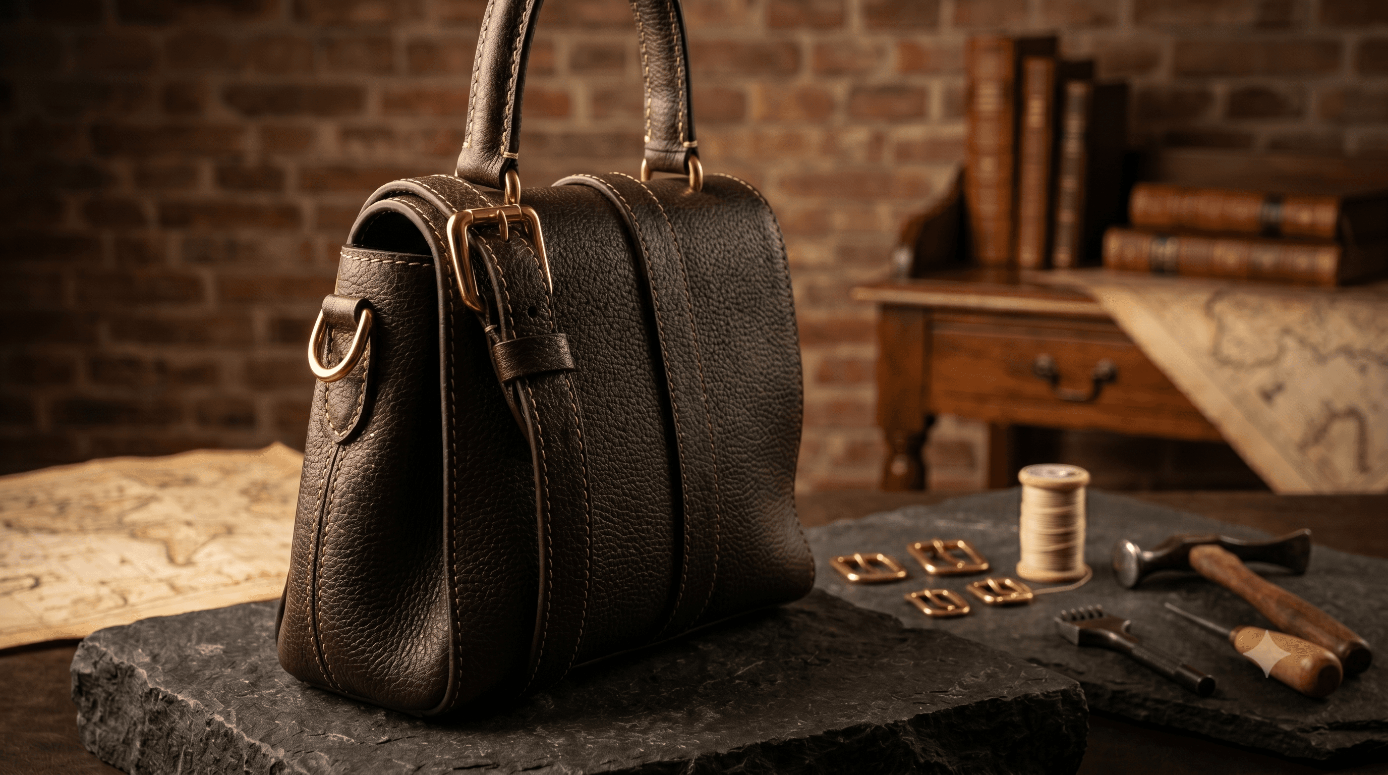 Close up detail of premium leather grain
